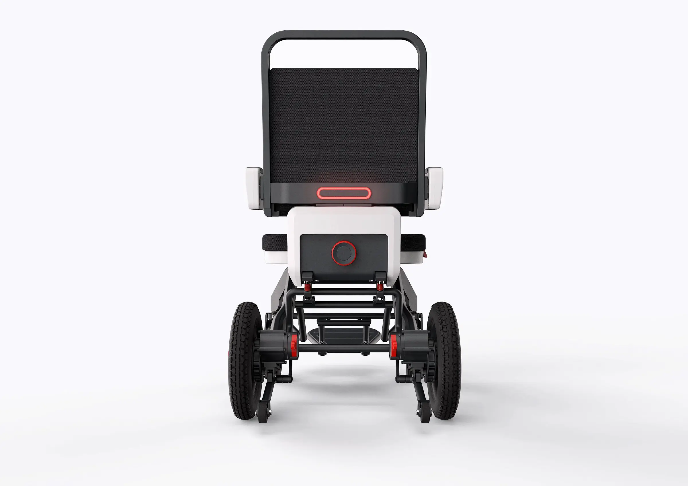 electric wheelchair, rear view, product design, design of new medical devices